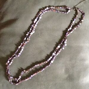 Double strand long necklace
